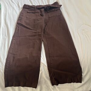 LOFT Brown Wide-Leg Trousers